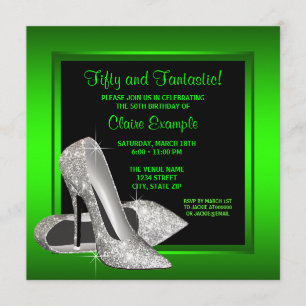 Lime Green High Heels Frauen Geburtstagsparty Einladung