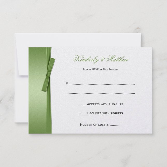 Lime Green IMITATS Ribbon Bow UAWG RSVP Karte (Vorderseite)
