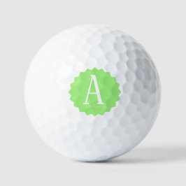Lime Green Initial Golf Balls Golfball