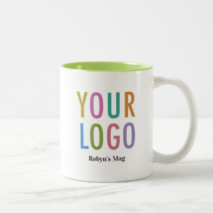 Lime Green Inner Coffee Mug Company Logo Name 11oz Zweifarbige Tasse