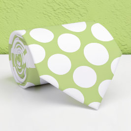 Lime Green Jumbo Polka Dots Custom Necktie Krawatte