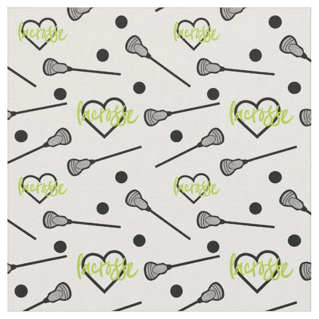 Lime Green Lacrosse Sticks und Herzmuster Stoff (Nahaufnahme)