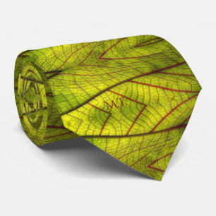Lime Green Leaf Veins Muster Nature Inspiriert Krawatte