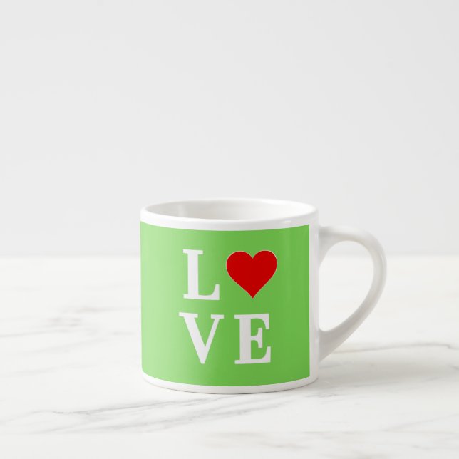 Lime Green LIEBE Modern stilvoll Espressotasse (Rechts)