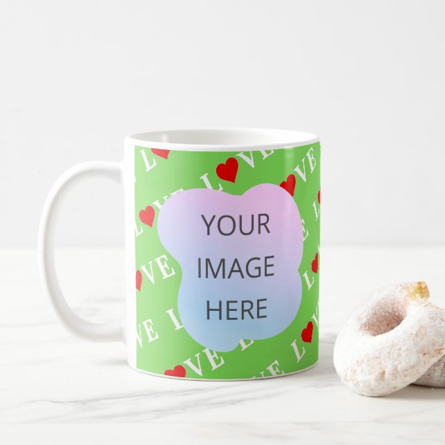 Lime Green LIEBE Stilvoll Kaffeetasse (Mit Donut)