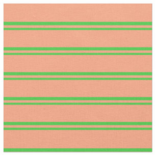 Lime Green & Light Lachs-Lines Stoff