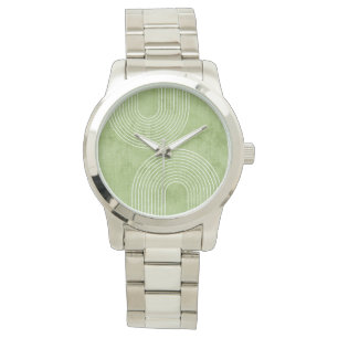 Lime Green Linen Minimalistisch Armbanduhr