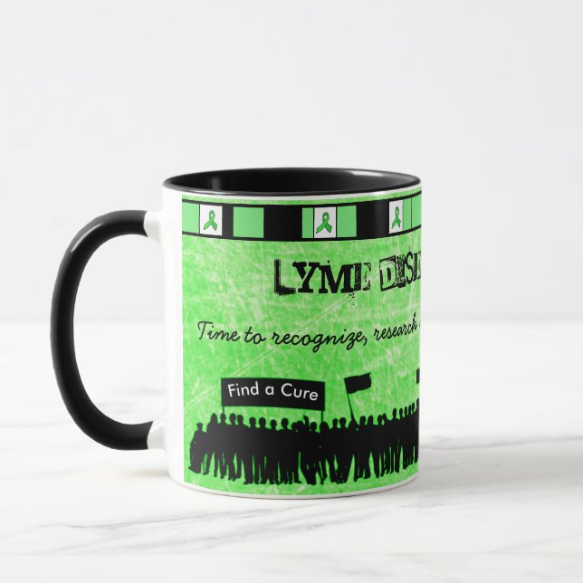 Lime Green Lyme Disease Awareness Coffee Tasse (Links)