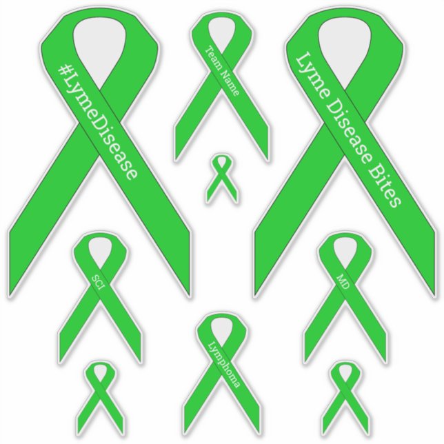 [Lime Green] Lyme, MD, Lymphoma Awareness Ribbon Aufkleber (Vorderseite)