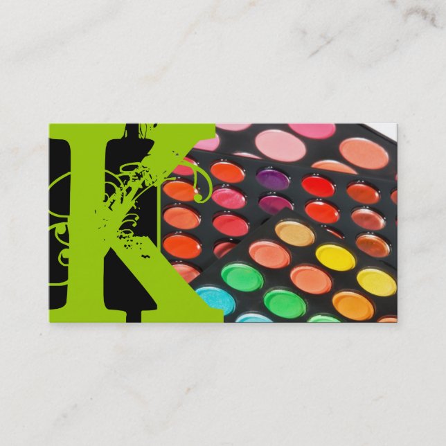 Lime Green Make up Artist Palette Business Card Visitenkarte (Vorderseite)