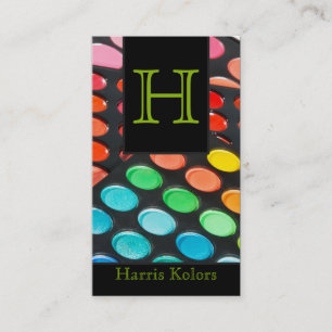 Lime Green Make up Artist Palette Business Card Visitenkarte