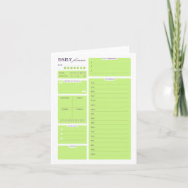 Lime Green Minimalist Daily Planner Template Feiertagskarte