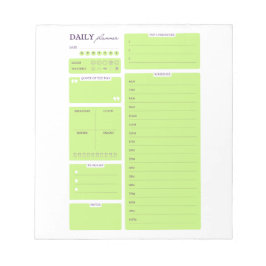Lime Green Minimalist Daily Planner Template Notizblock