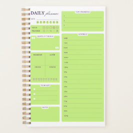 Lime Green Minimalist Daily Planner Template Planer