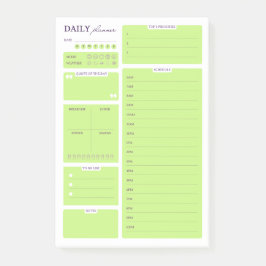 Lime Green Minimalist Daily Planner Template Post-it Klebezettel