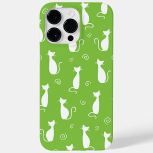 LIME GREEN MIT WEISSER SITZKATZMUSTER Case-Mate iPhone 14 PRO MAX HÜLLE