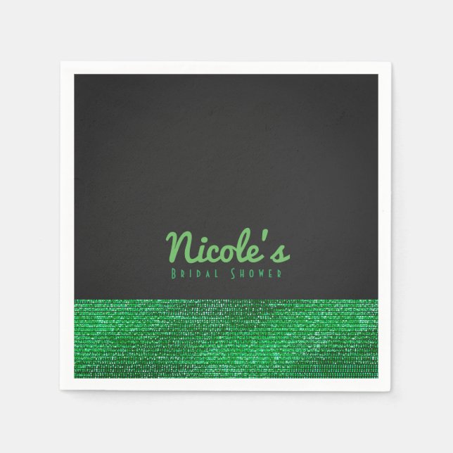 Lime Green Modern Glam Sequins Chic Party Serviette (Vorderseite)