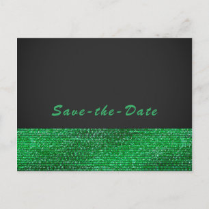 Lime Green Modern Glam Sequins Save the Date Ankündigungspostkarte
