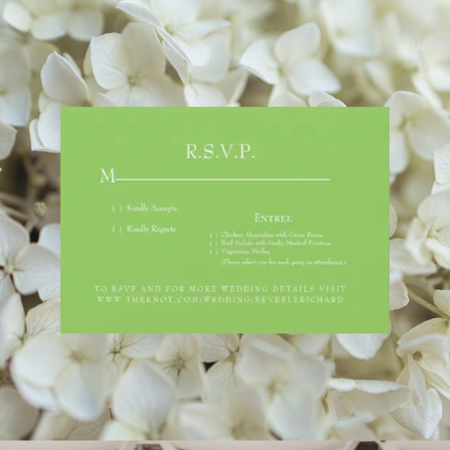 Lime Green Monogram Wedding RSVP Card (Von Creator hochgeladen)