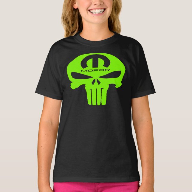 Lime Green Mopar Punsiher Automobilia Classic T-Sh T-Shirt (Vorderseite)