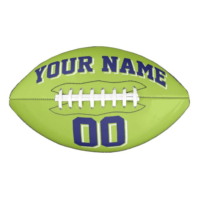 LIME GREEN NAVY and WHITE Custom Football (Vorderseite)