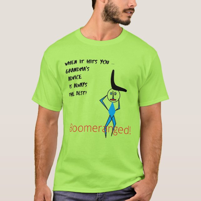 Lime Green - Oma's Advice Boomeranged T-Shirt (Vorderseite)