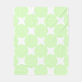 Lime Green Pastel & White Star Design Fleecedecke
