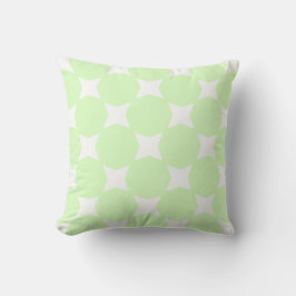 Lime Green Pastel & White Star Design Kissen