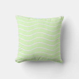 Lime Green Pastor & White Wavy Lines Design Kissen