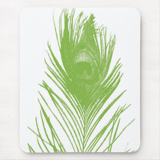 Lime Green Peacock Feather Mousepad (Vorne)