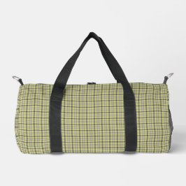 Lime Green Plaid Classic Pattern Retro Duffle Bag