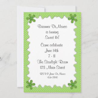 Lime Green Polka Dot Einladung