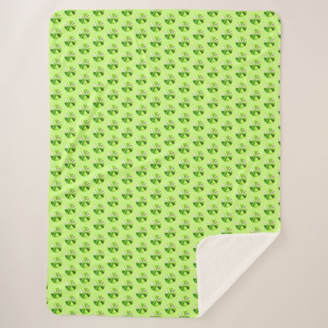 Lime Green Polka Dot Fraktal Sherpadecke (Vorderseite)