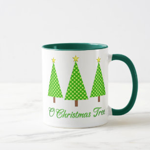 Lime Green Polka Dot Moderne Weihnachtsbäume Tasse