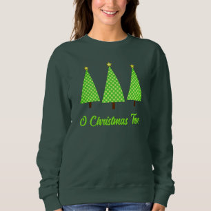 Lime Green Polka Dot Moderner Weihnachtsbaum Sweat Sweatshirt