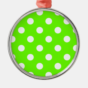 Lime green polka dots nail design for the spring ornament aus metall