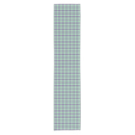 Lime Green Purple Plaid Classic Pattern Kurzer Tischläufer