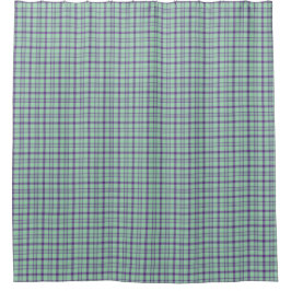 Lime Green Purple Plaid Shower Curtain Duschvorhang