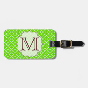 Lime Green Quarterfolie Latti Monogram Gepäckanhän Gepäckanhänger