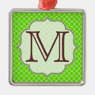 Lime Green Quarterfolie Latti Monogram Ornament