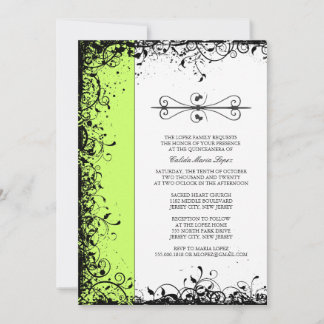 Lime Green Quinceanera Einladungen