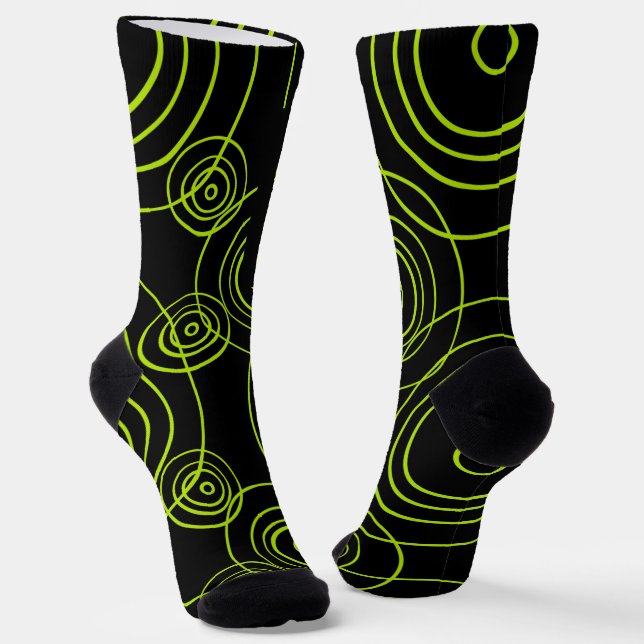 Lime Green Rain Ripples Socken (Gewinkelt)