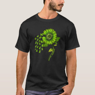 Lime Green Ribbon Sonnenblumen Lymphom Bewusstsein T-Shirt