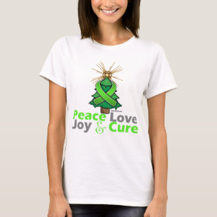 Lime Green Ribbon Weihnachtsfrieden Liebe, Freude T-Shirt