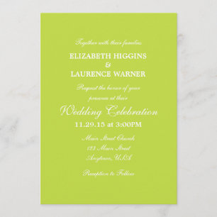 Lime Green Schlicht Simple Wedding Einladung