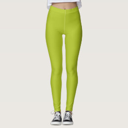 Lime Green Schlicht und einfach Leggings