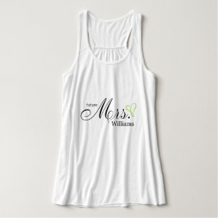 Lime Green Scribbled Heart Future Frau. Tank Top