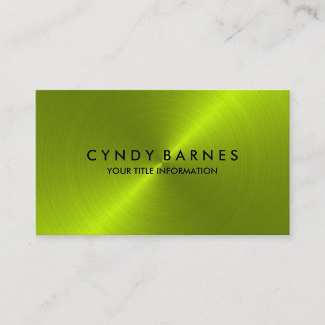 Lime Green Sheen Business Card Visitenkarte (Vorderseite)