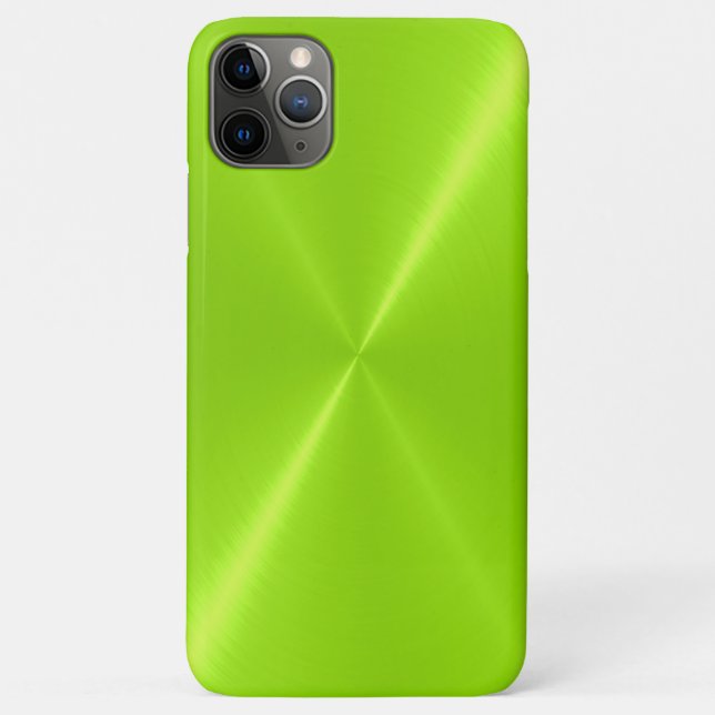 Lime Green Shiny Stainless Steel Metal Case-Mate iPhone Hülle (Rückseite)