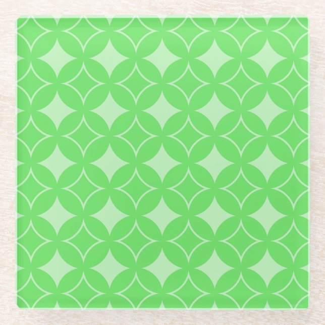 Lime-Green-Shippo-Muster Glasuntersetzer (Vorderseite)